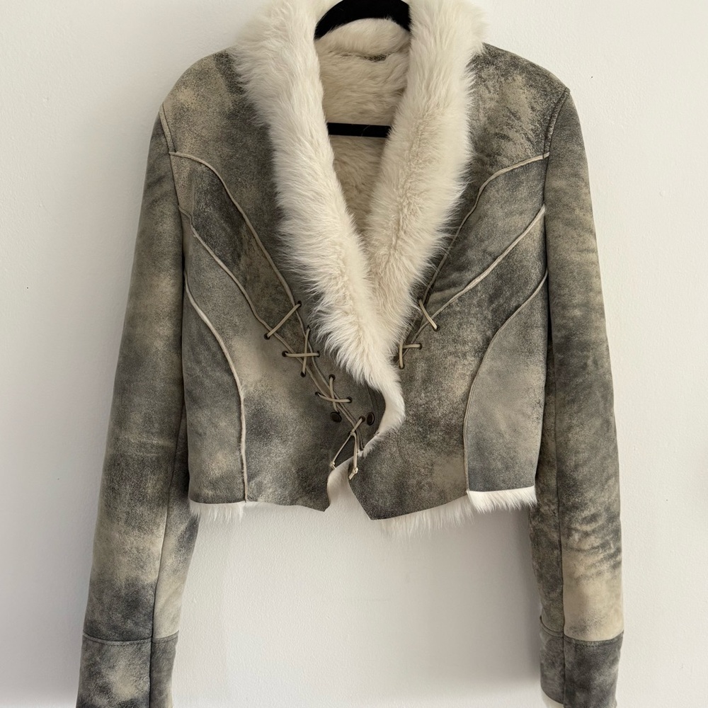 Elements by Vacco Shearling Toggle Jacket - SIZE 12